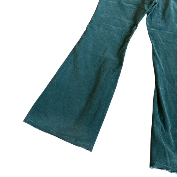 Free People We The Free Jayde Green Corduroy Pants Flare Leg High Waist Size 31 - Picture 10 of 13